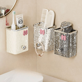 Wall-Mounted Bathroom Organizer - Comb, Toothpaste & Razor Storage